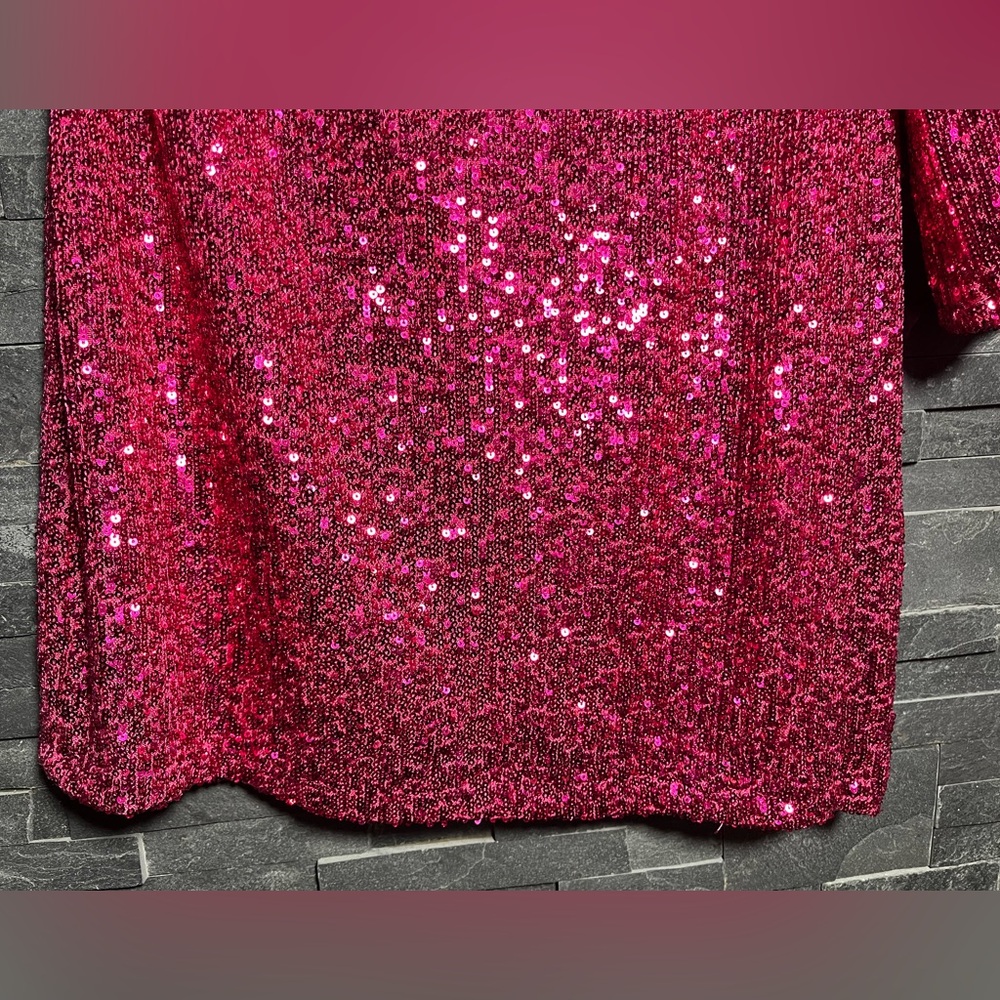 Betsey Johnson Fully Sequenced & Lined Asymmetrical Stretch Mini Dress - Picture 8 of 16